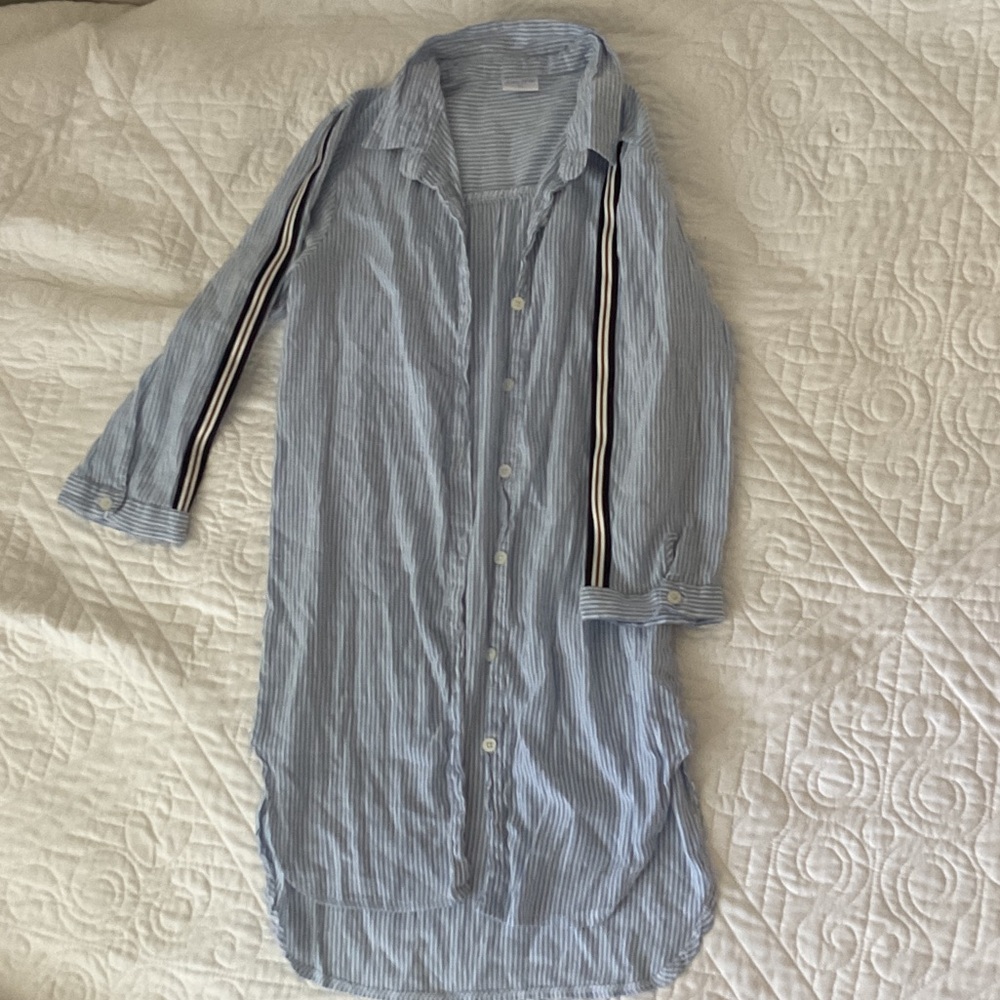Little Miss Blue and White Striped Shirt